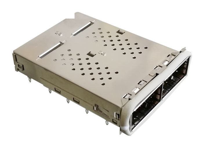 QSFP14 SFPのおりのコネクター2の港1x2の連動40GイーサネットはEMIのガスケットによって適用しました