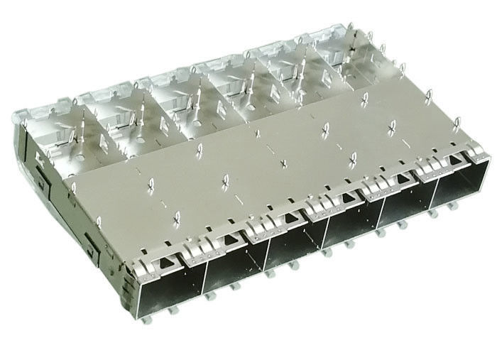 EMI指のばねが付いている出版物適合SFPのソケットSFPのおりのコネクター1x6の多数の港